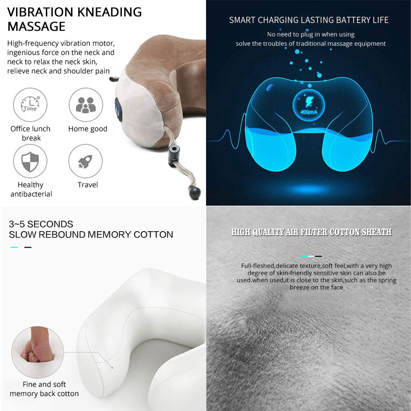 U-Shaped Portable Electric Neck Massager Pillow